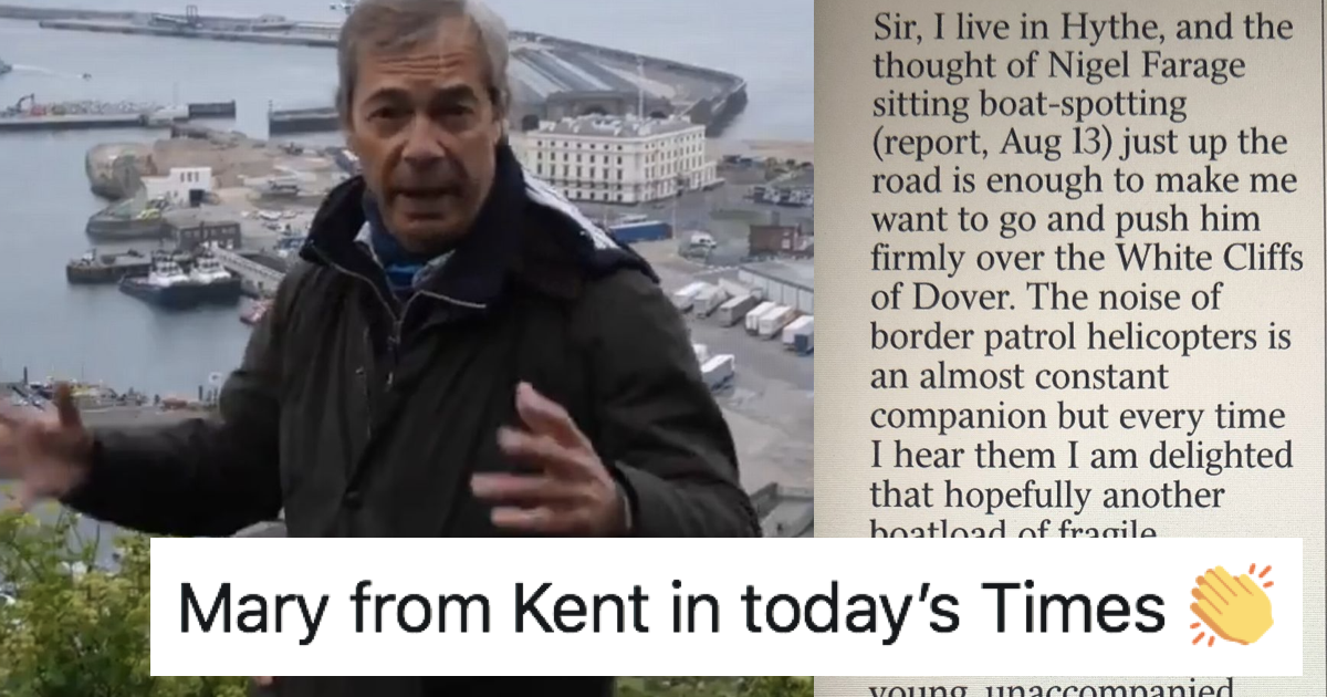 This Times letter went viral because it’s the perfect response to Nigel Farage’s ‘boat-spotting’