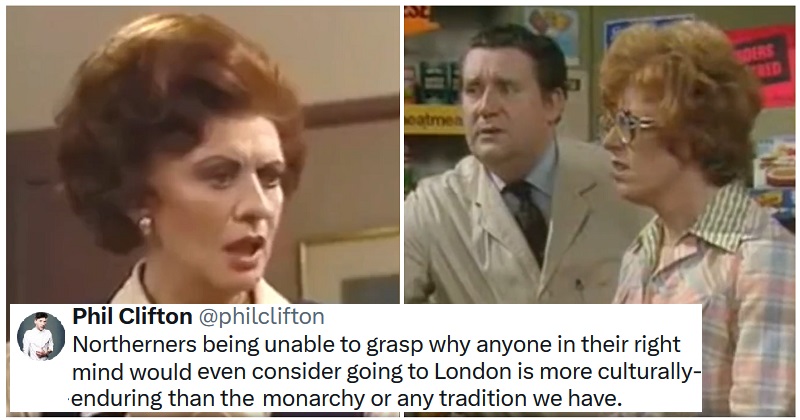 Coronation Street characters balking at people going to London is a 37-second delight