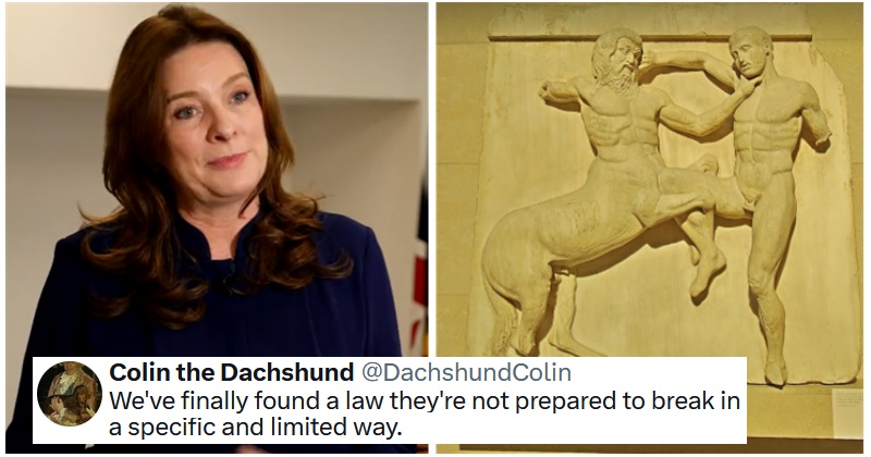 Gillian Keegan insists the Parthenon Sculptures have to stay in Britain because of the law – 15 sustained objections