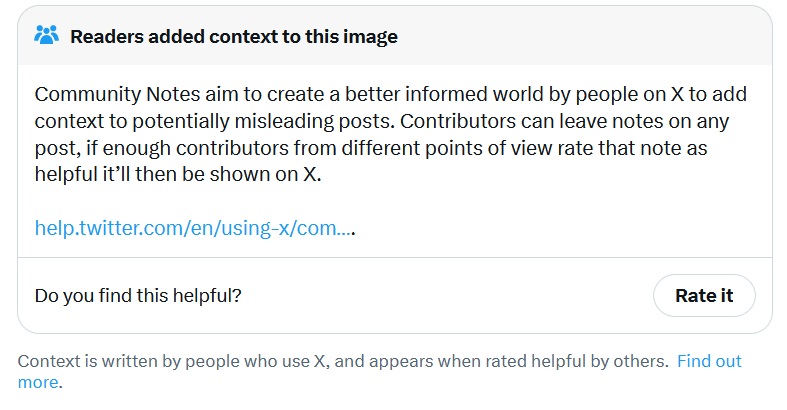 Community Notes aim to create a better informed world by people on X to add context to potentially misleading posts. Contributors can leave notes on any post, if enough contributors from different points of view rate that note as helpful it’ll then be shown on X. 