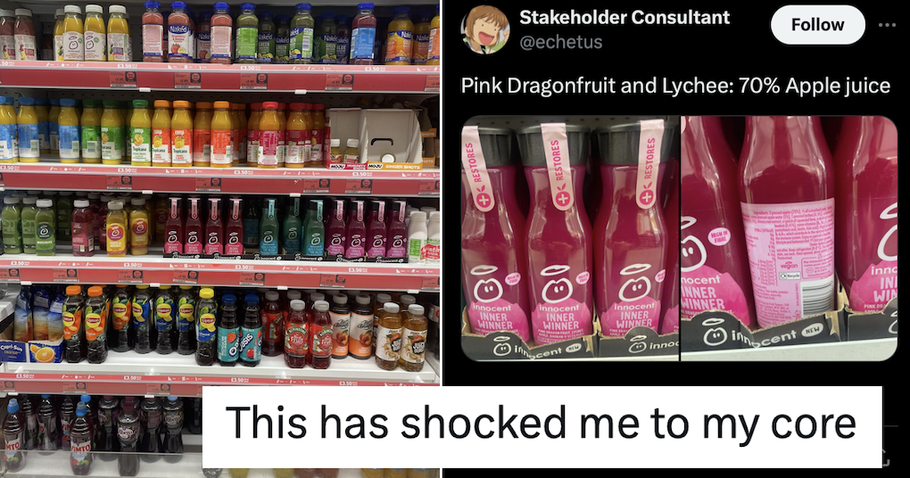 This fascinating thread about ‘Applejuiceification and the illusion of choice’ went wildly viral and it’s a real eye-opener