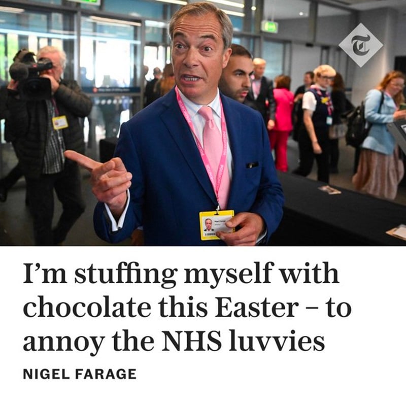 I’m stuffing my face with chocolate this Easter – to annoy the NHS luvvies