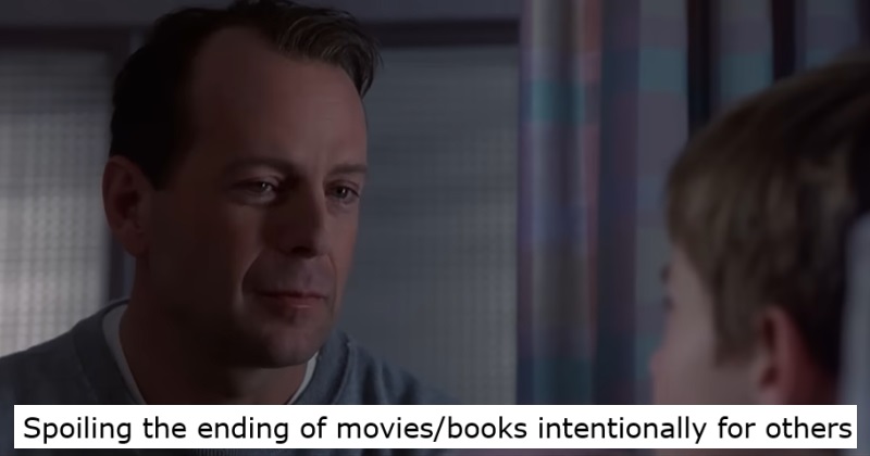 Spoiling the ending of movies/books intentionally for others