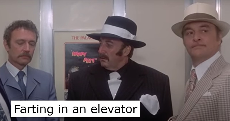 Farting in an elevator