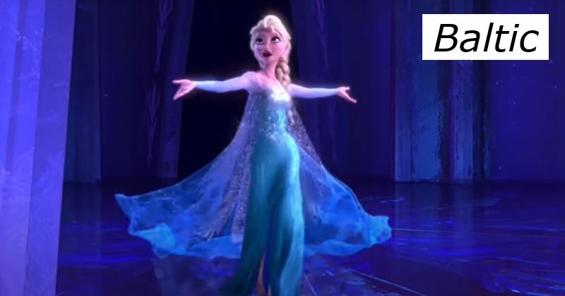 A scene of Elsa from Frozen. Text - Baltic