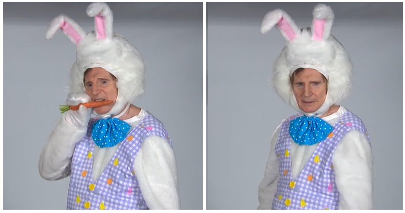 This hilarious Late Late Show ‘audition’ proves that Liam Neeson could never be the Easter Bunny